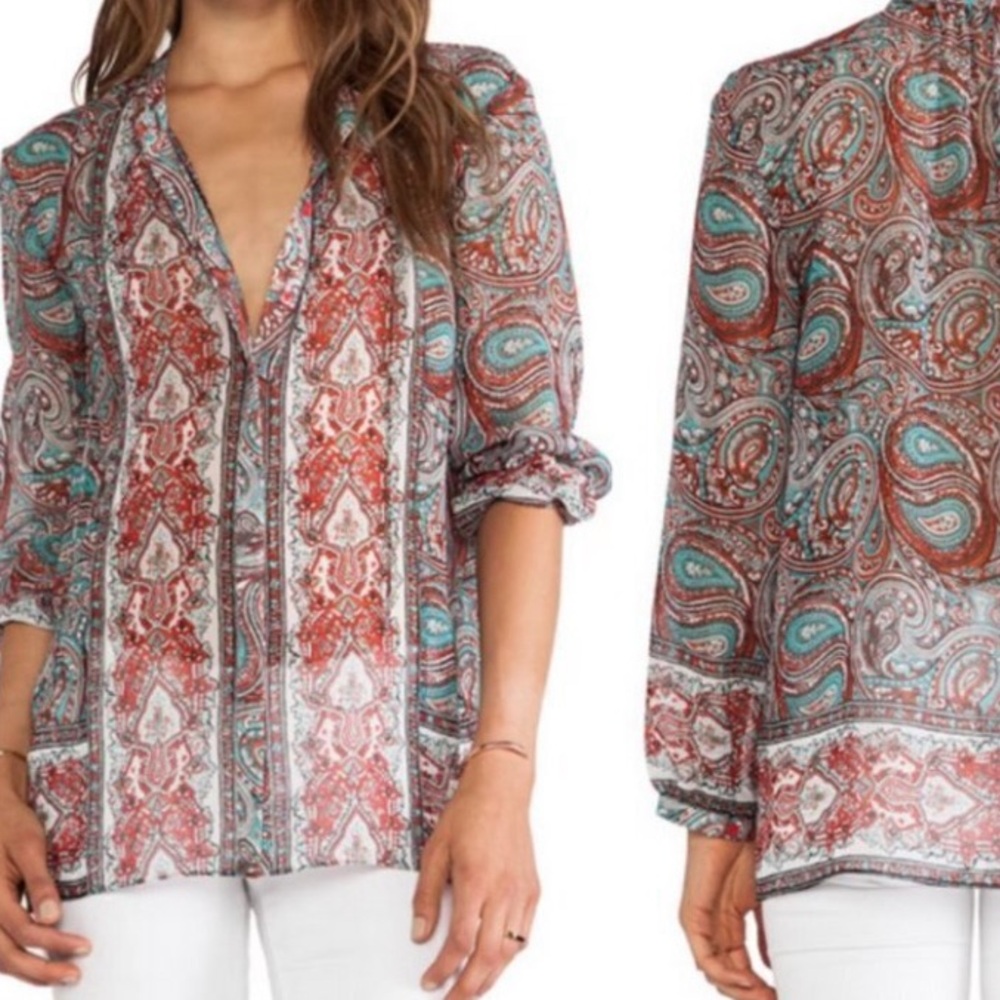 Rachel Zoe Silk Peasant Blouse